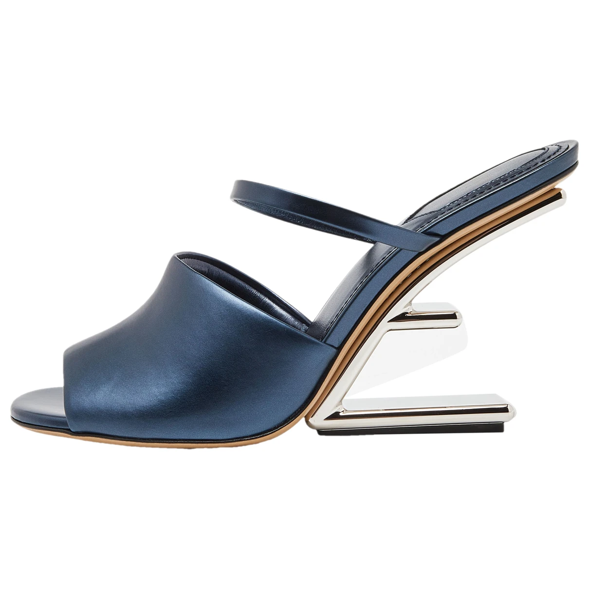 Pre-owned Fendi Patent Leather Sandal In Blue