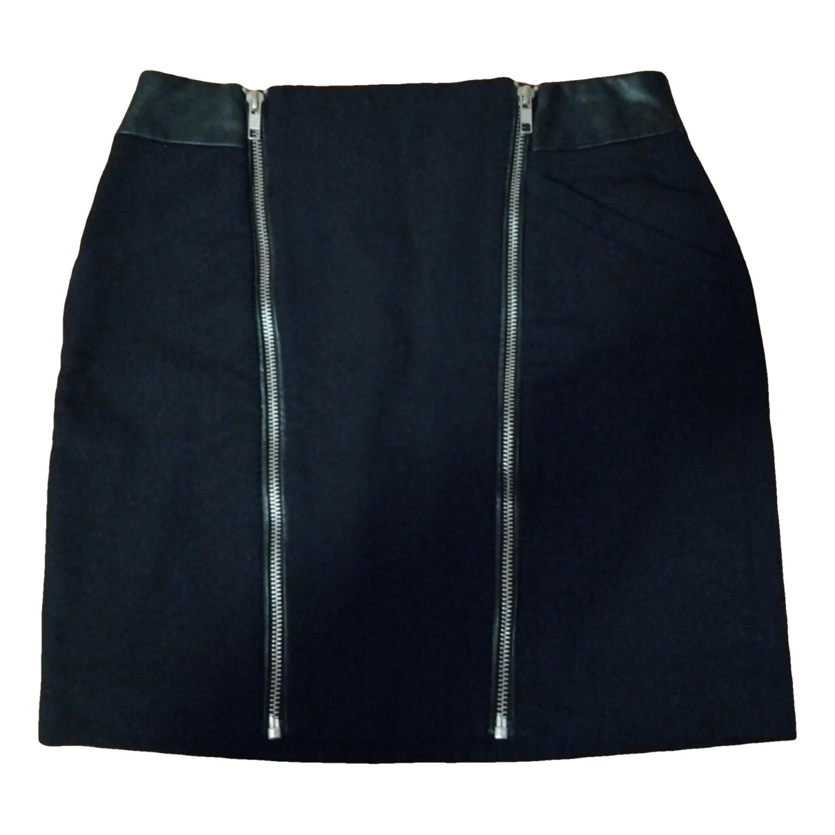 Pre-owned The Kooples Spring Summer 2019 Wool Mini Skirt In Black
