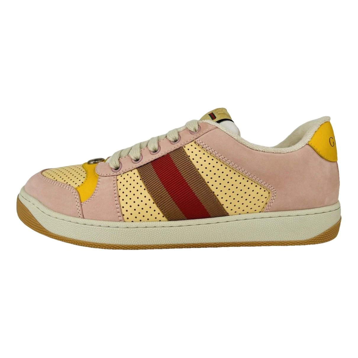 Pre-owned Gucci Screener Trainers In Pink