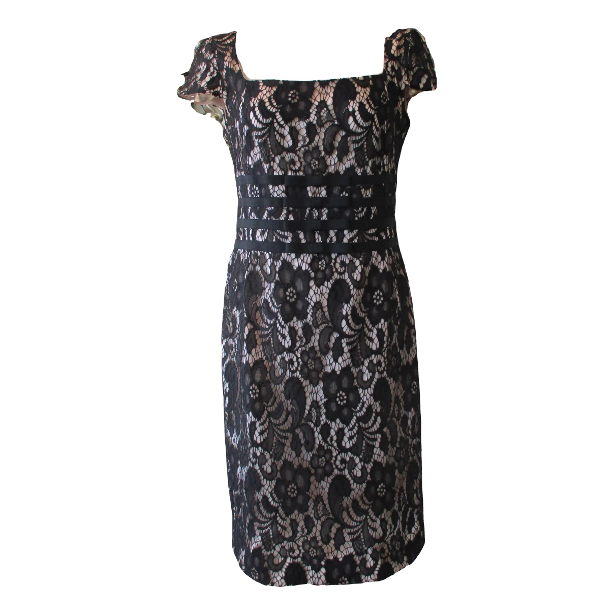 Pre-owned Moschino Cheap And Chic Lace Mid-length Dress In Black