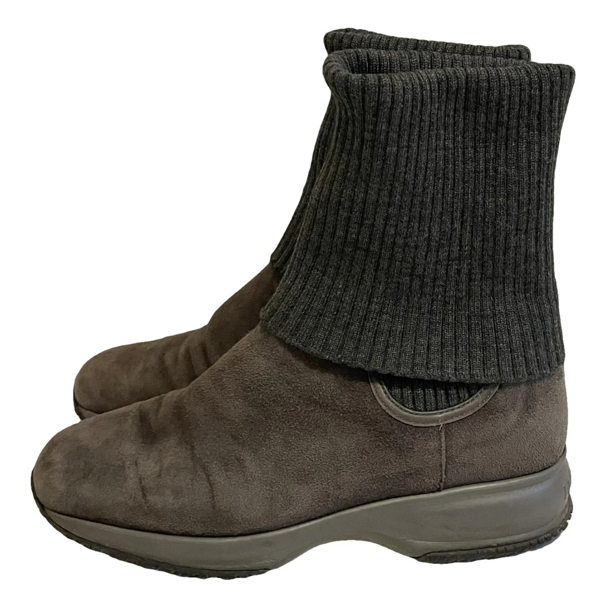Pre-owned Hogan Leather Boots In Grey