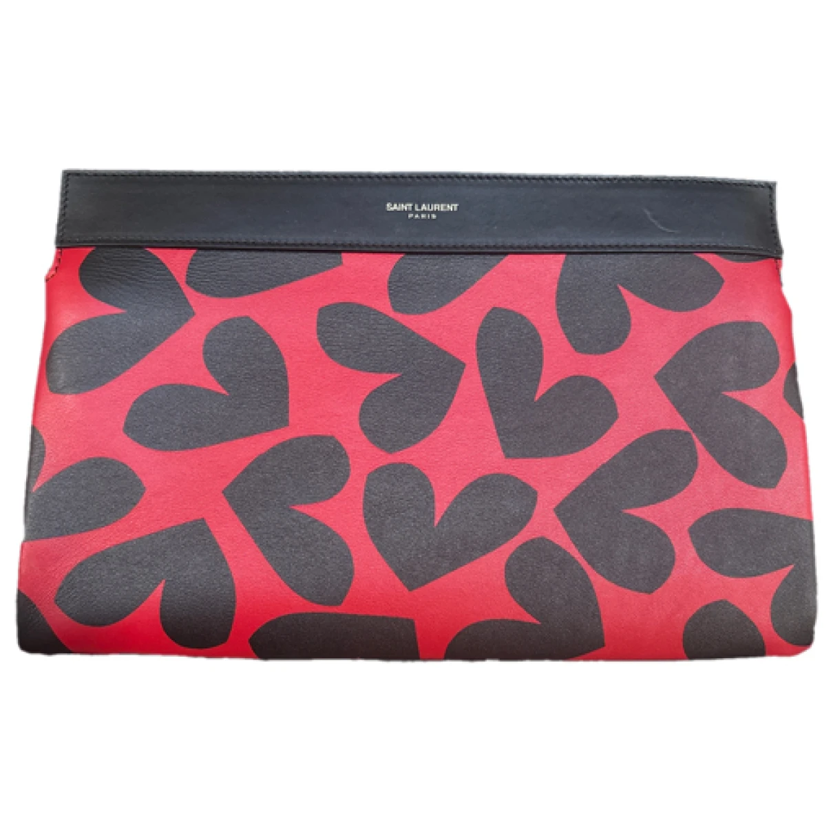 Pre-owned Saint Laurent Leather Clutch Bag In Red