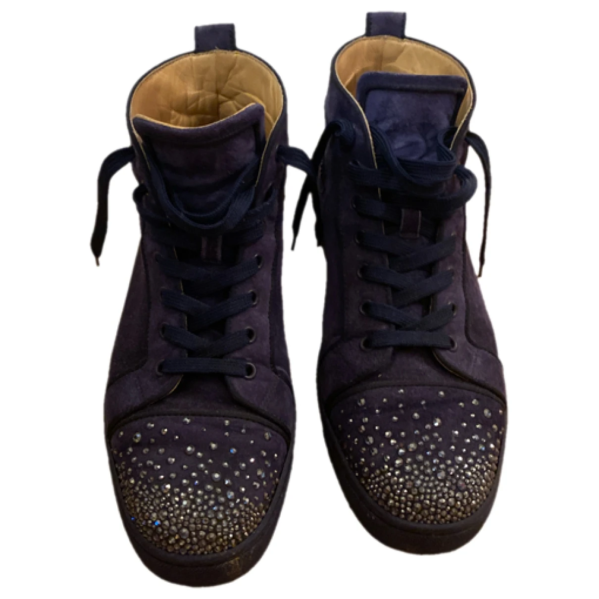 Pre-owned Christian Louboutin Leather Lace Ups In Blue