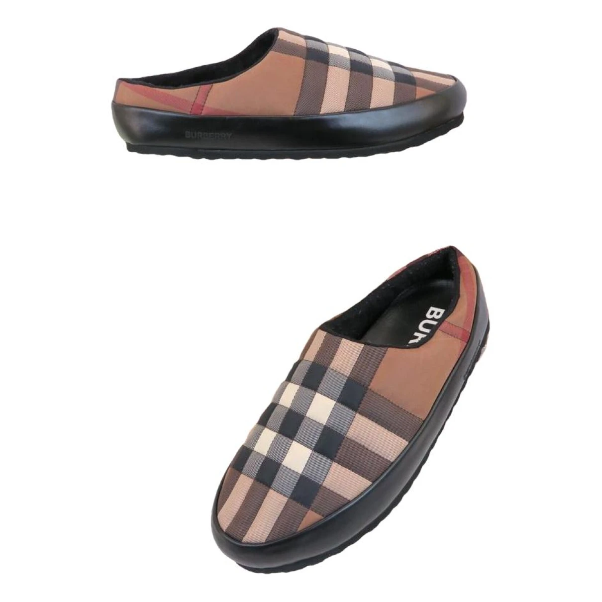 Pre-owned Burberry Cloth Flats In Brown