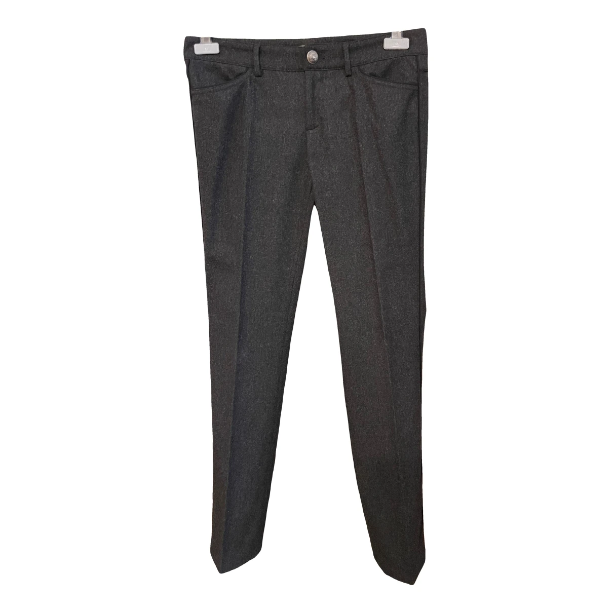 Pre-owned Balenciaga Wool Slim Pants In Grey