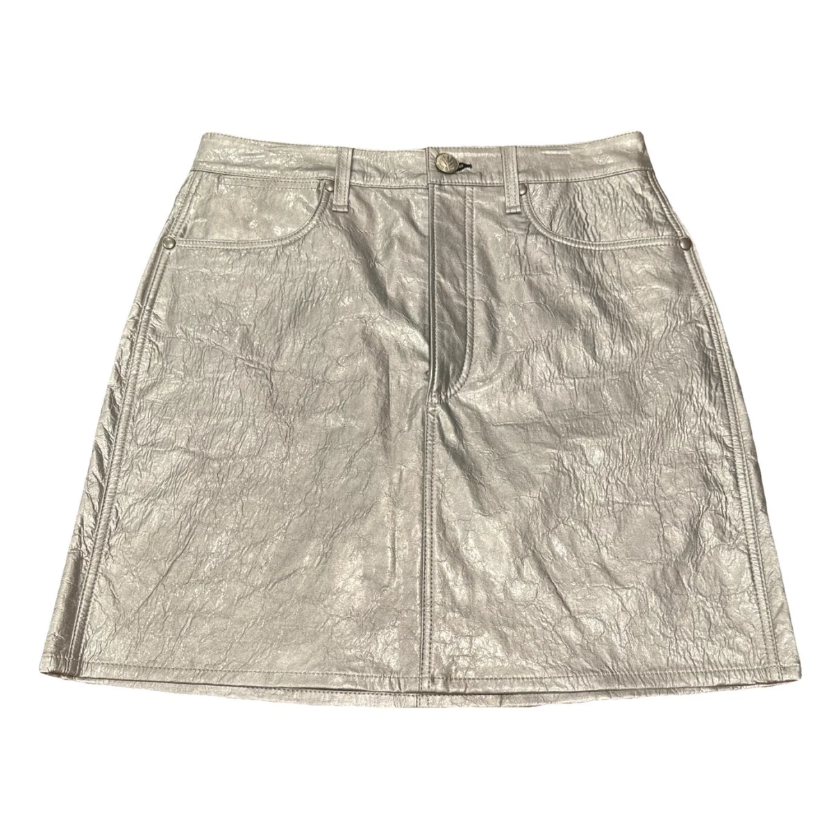 Pre-owned Rag & Bone Leather Mini Skirt In Silver