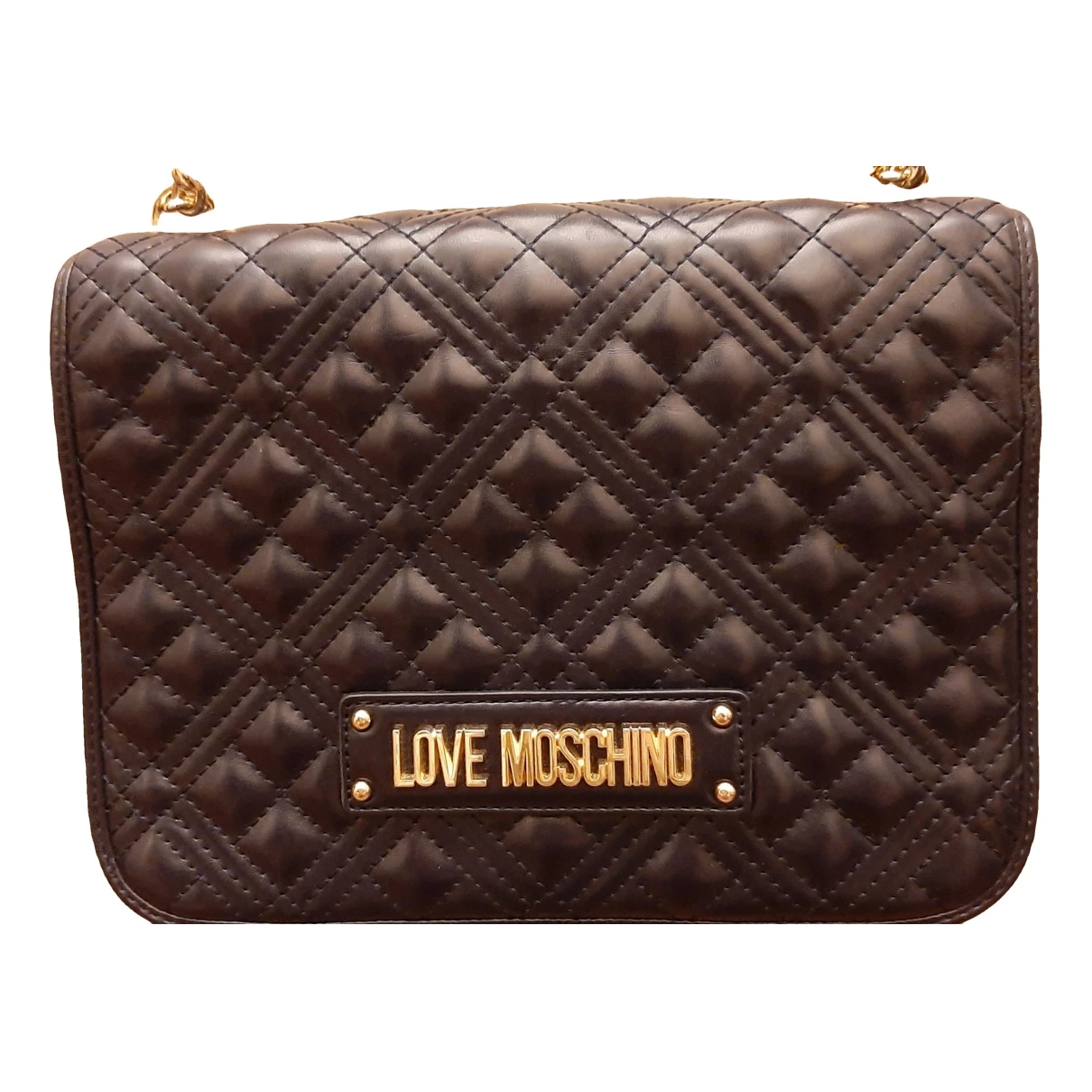 Pre-owned Moschino Love Leather Clutch Bag In Blue