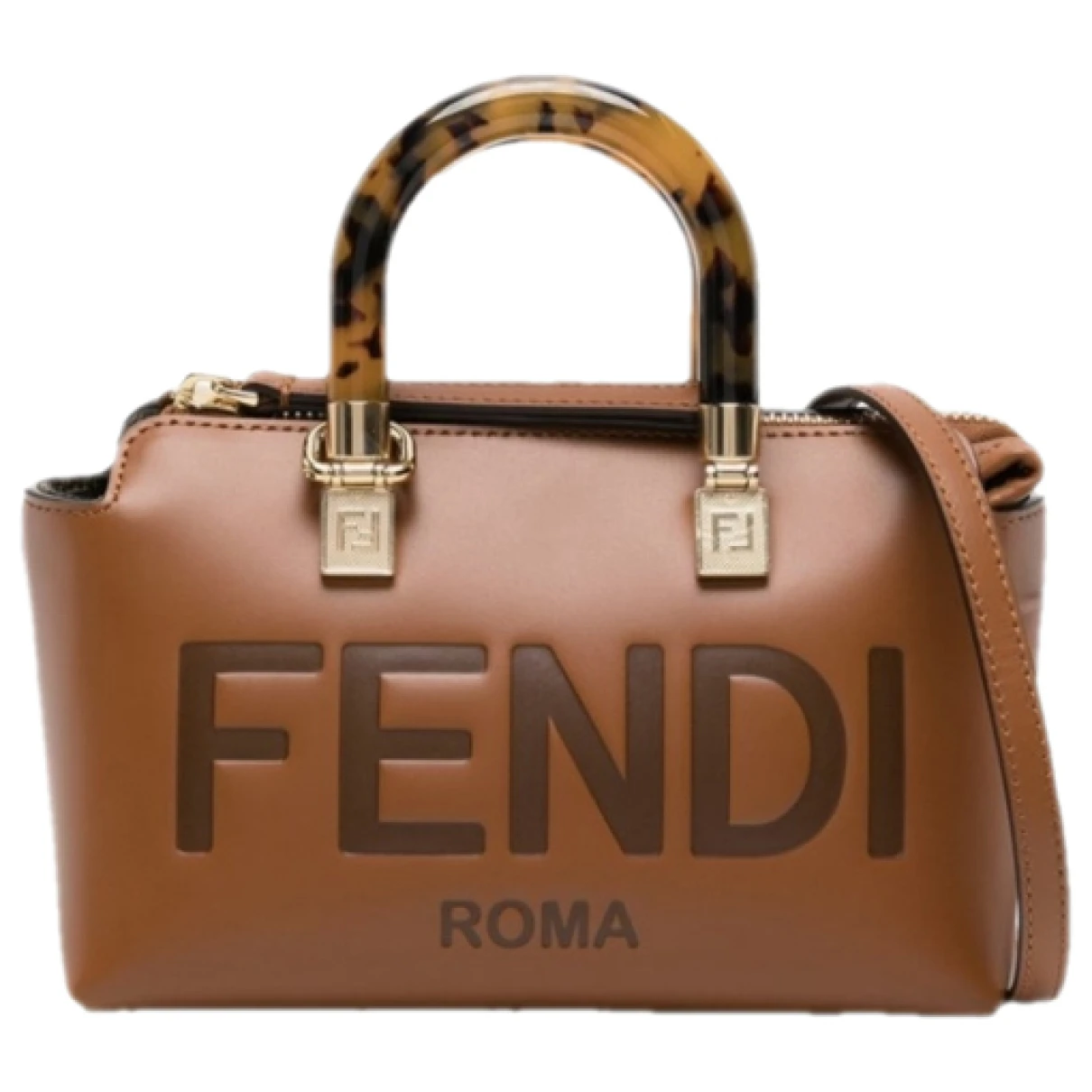 Pre-owned Fendi By The Way Leather Crossbody Bag In Brown
