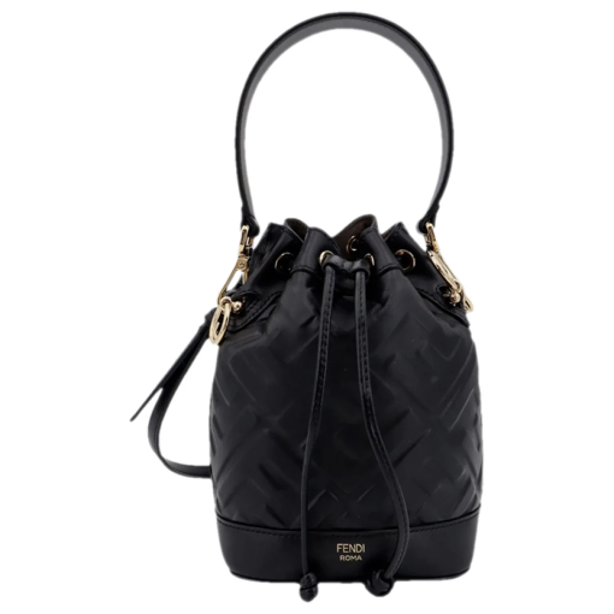 Pre-owned Fendi Mon Trã©sor Leather Crossbody Bag In Black