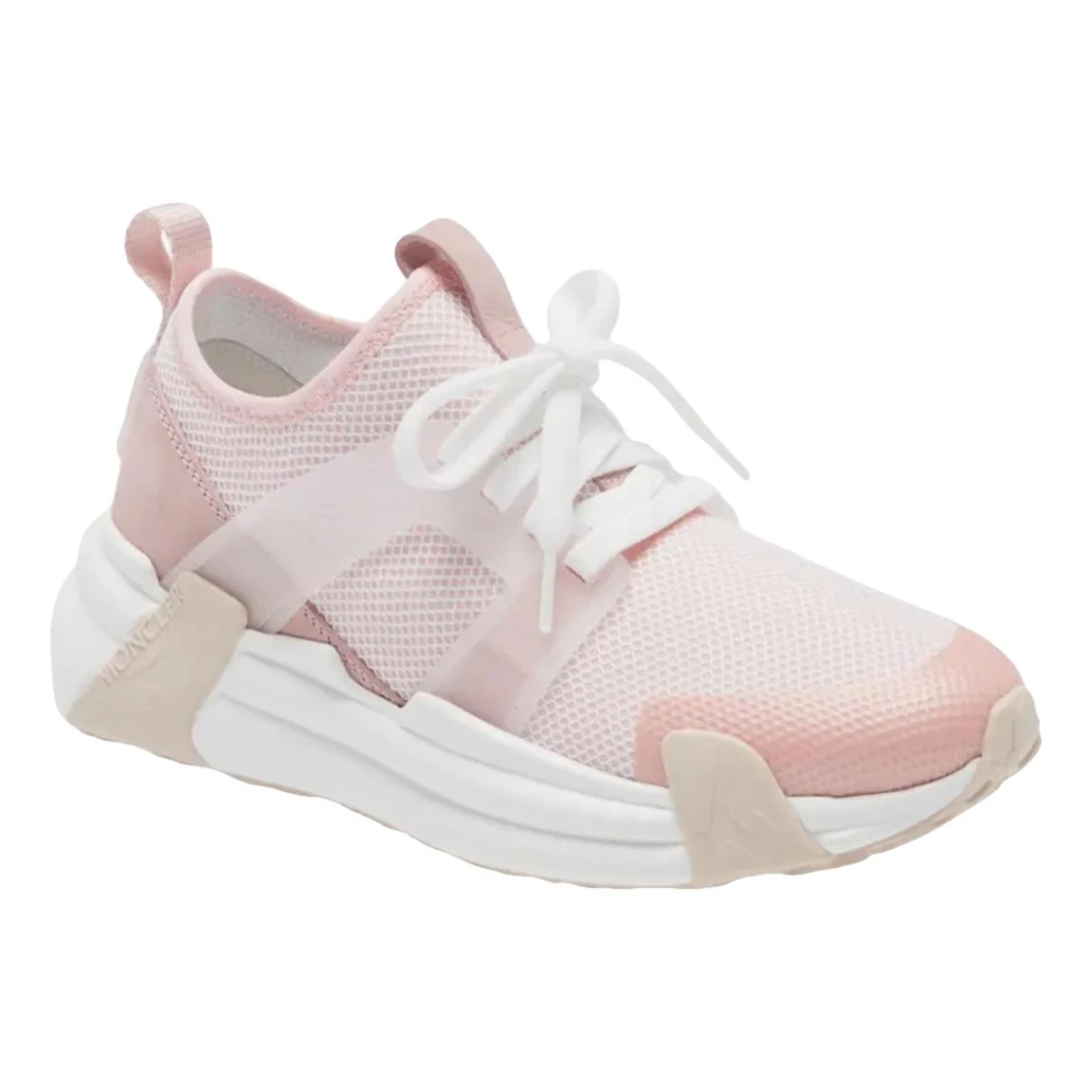 Pre-owned Moncler Cloth Trainers In Pink