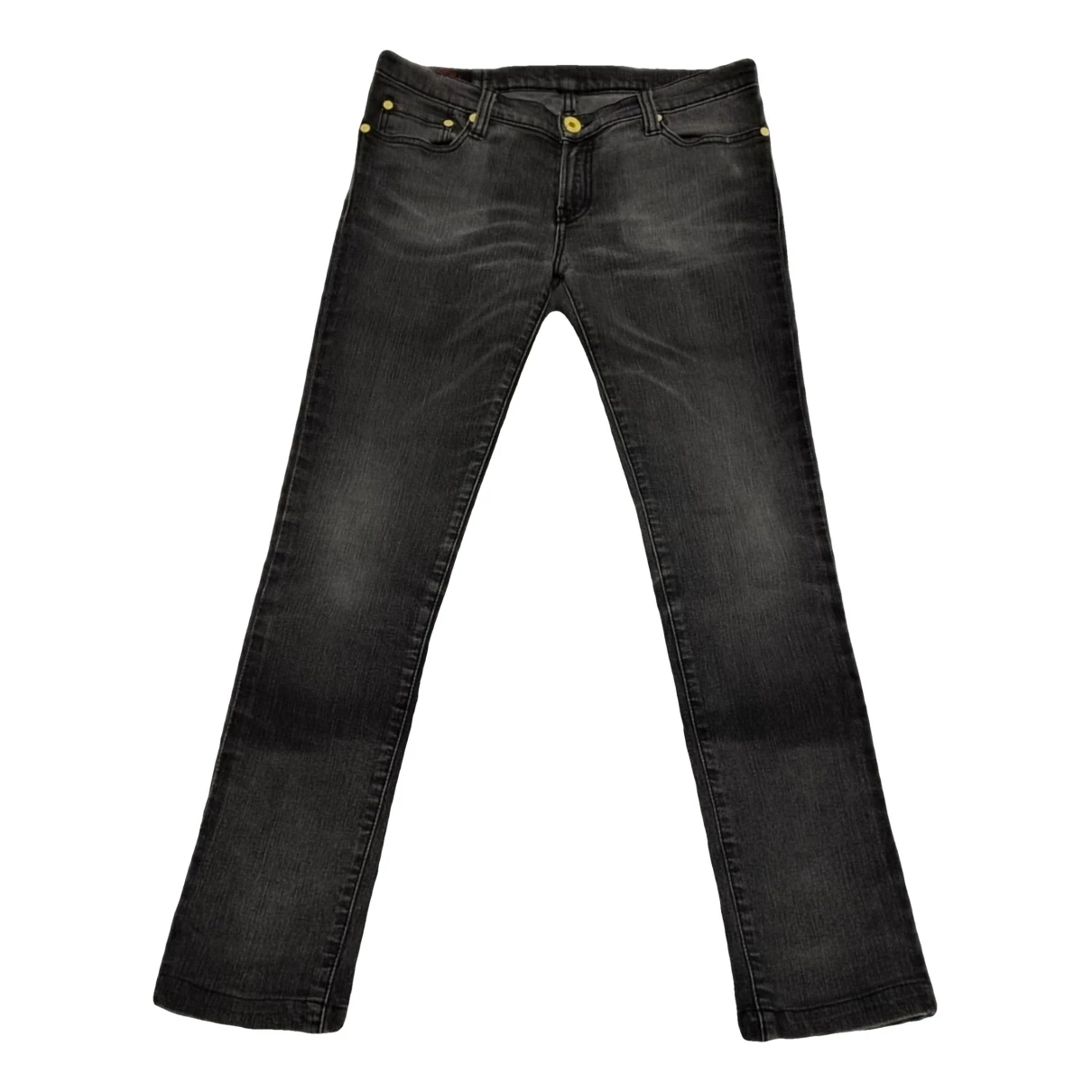 Pre-owned Evisu Slim Jeans In Black