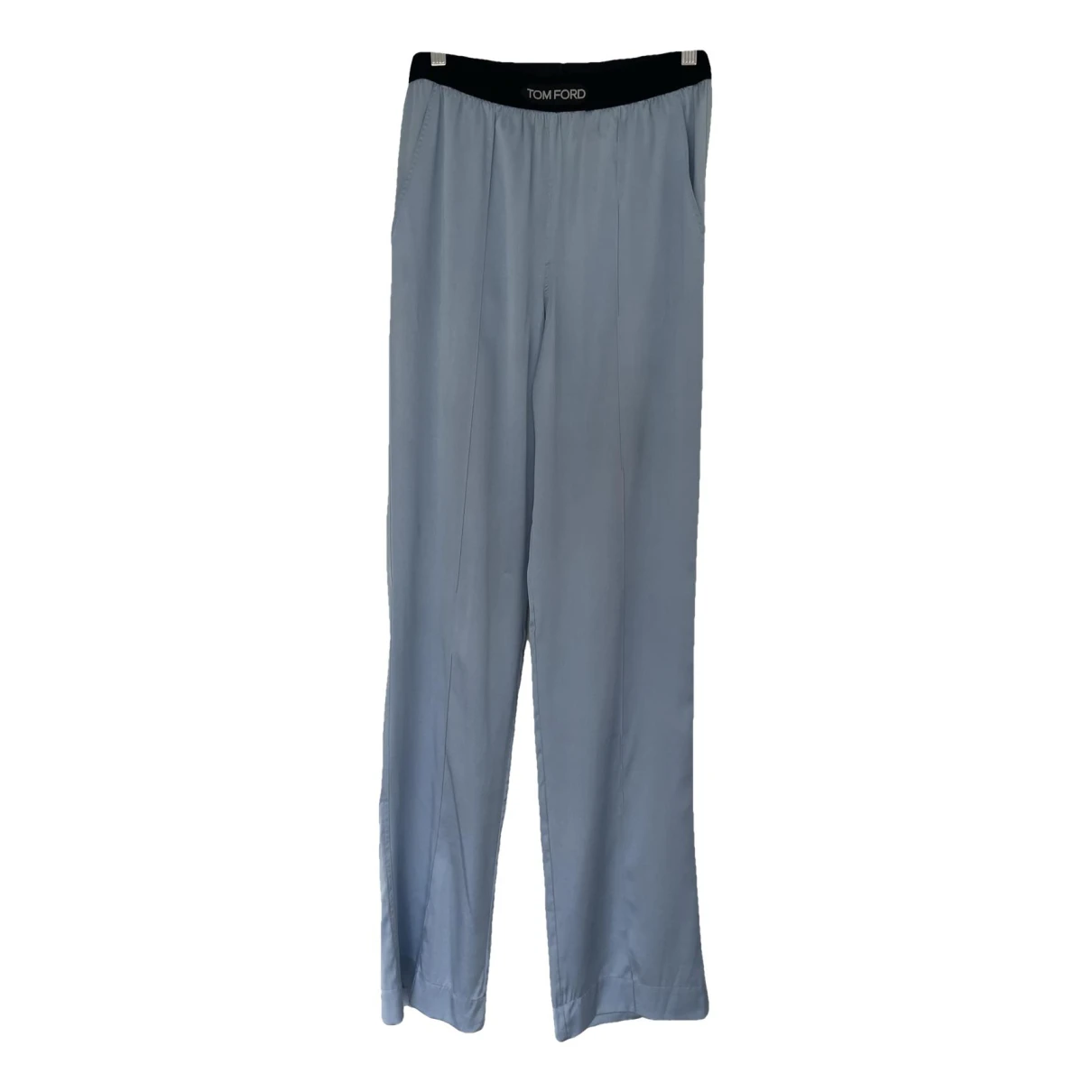 Pre-owned Tom Ford Silk Trousers In Blue