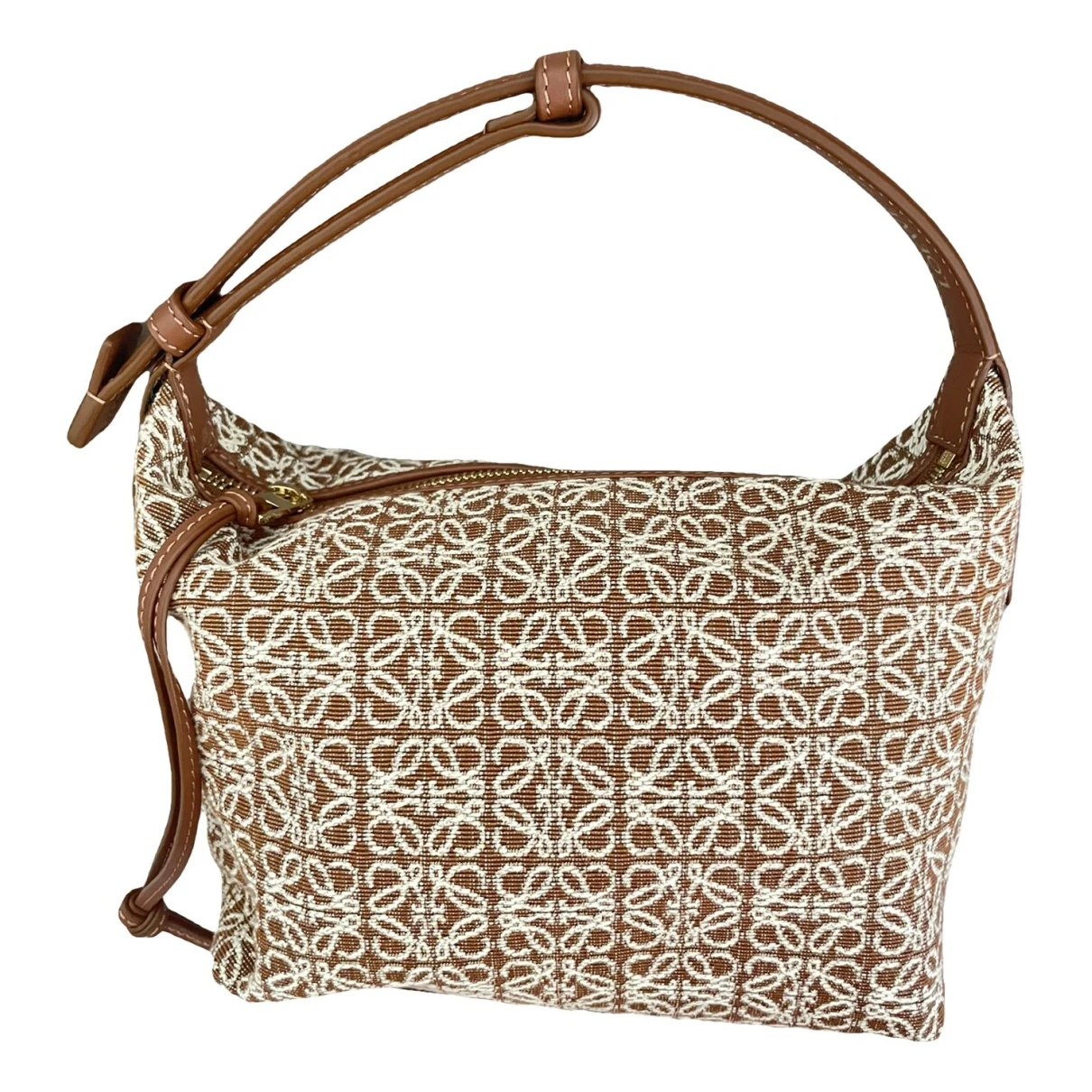 Pre-owned Loewe Cubi Cloth Handbag In Brown