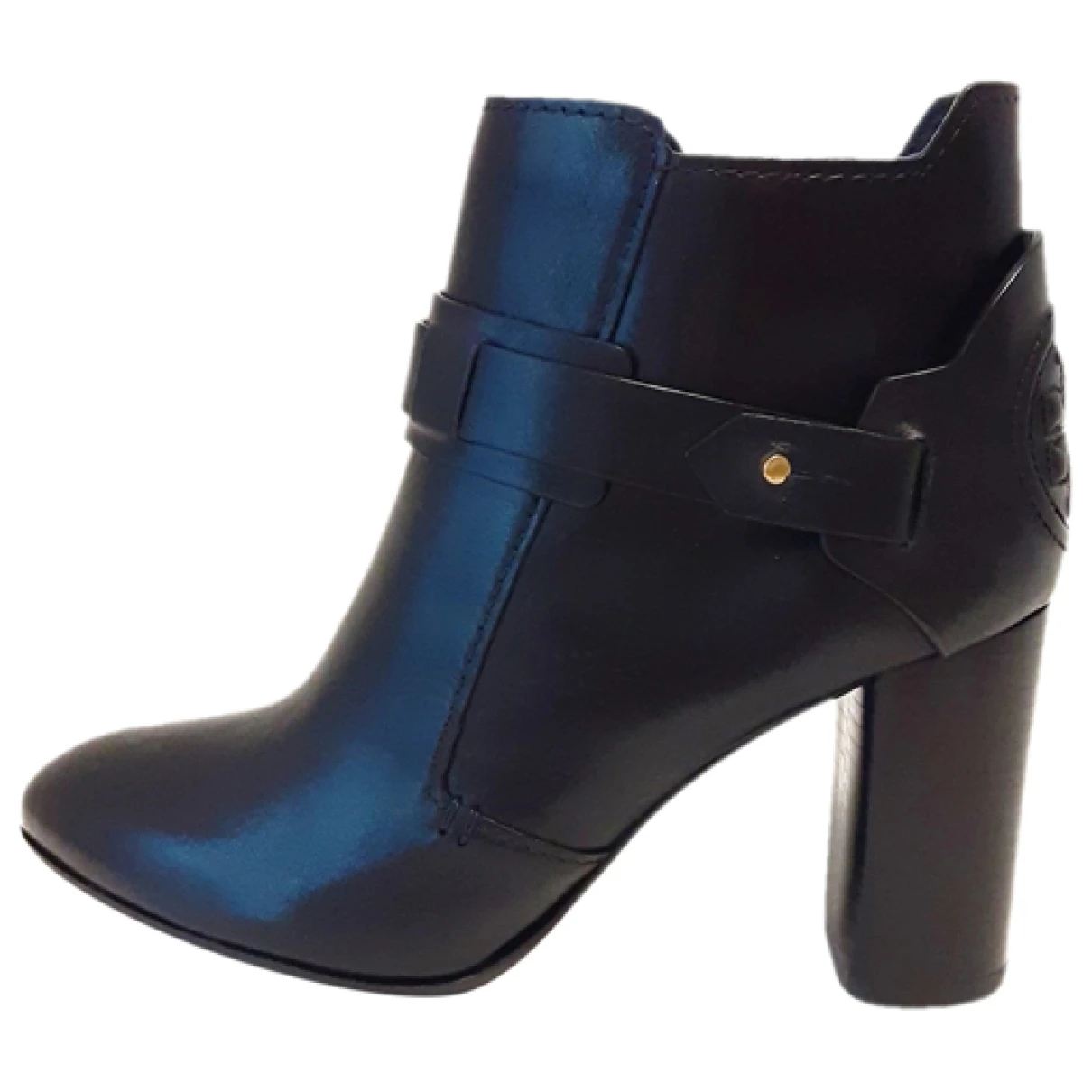 Pre-owned Tory Burch Leather Ankle Boots In Black