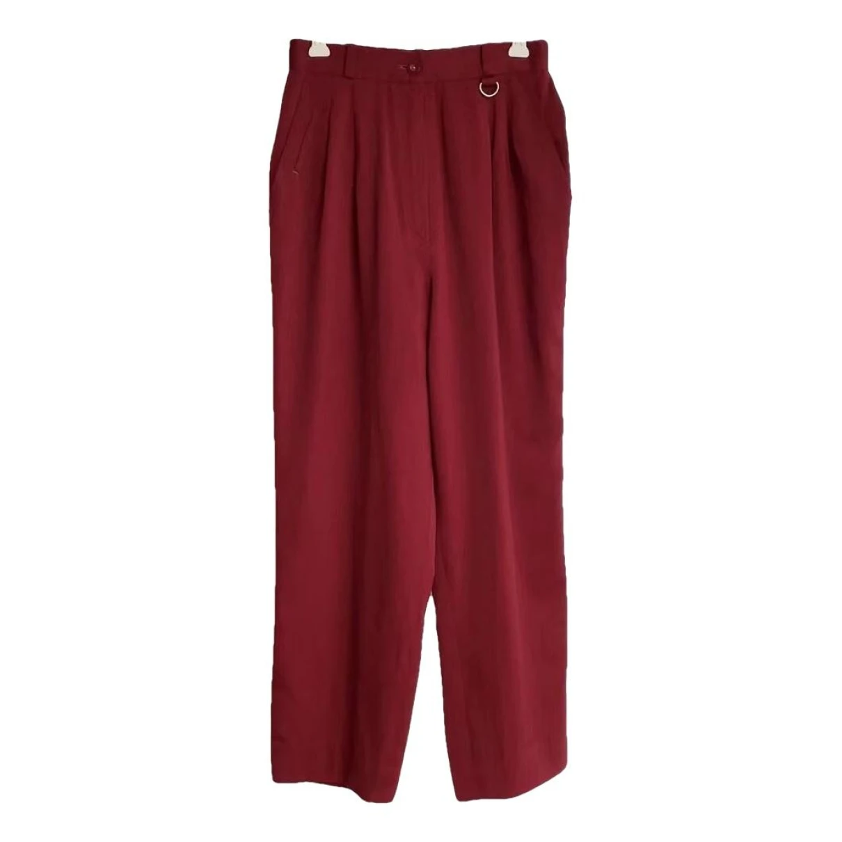 Pre-owned Dior Wool Trousers In Red