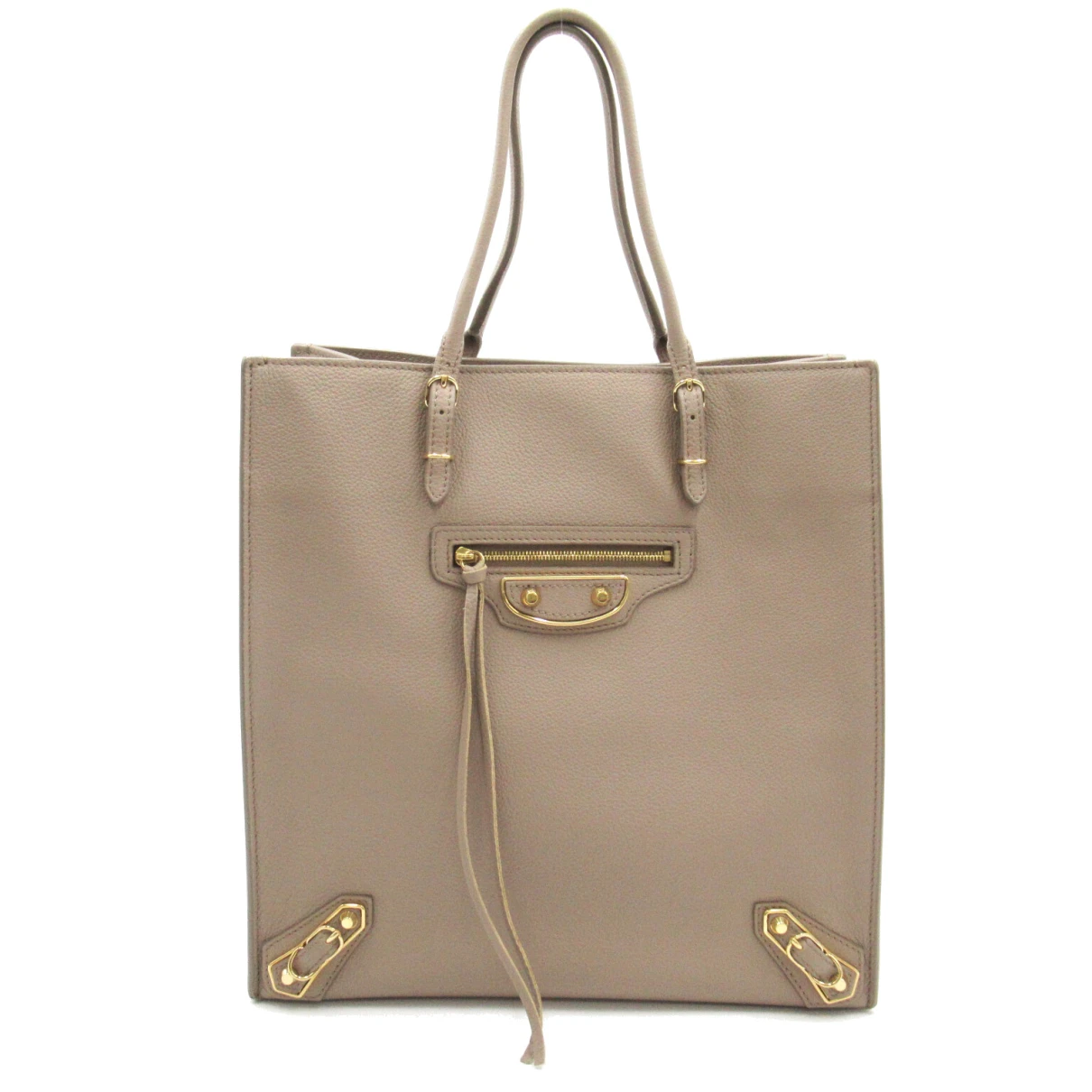 Pre-owned Balenciaga Leather Tote In Beige