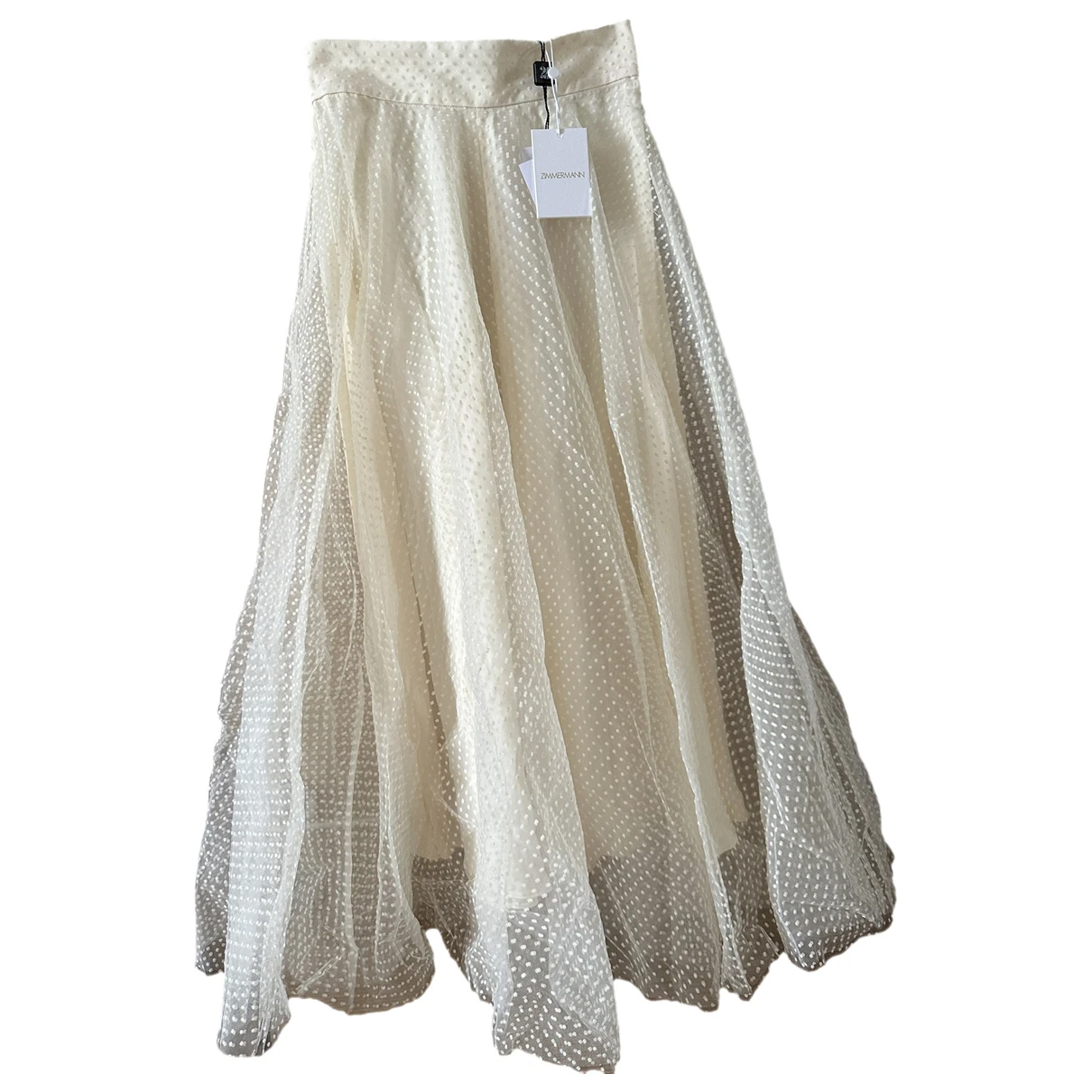 Pre-owned Zimmermann Mid-length Skirt In Ecru