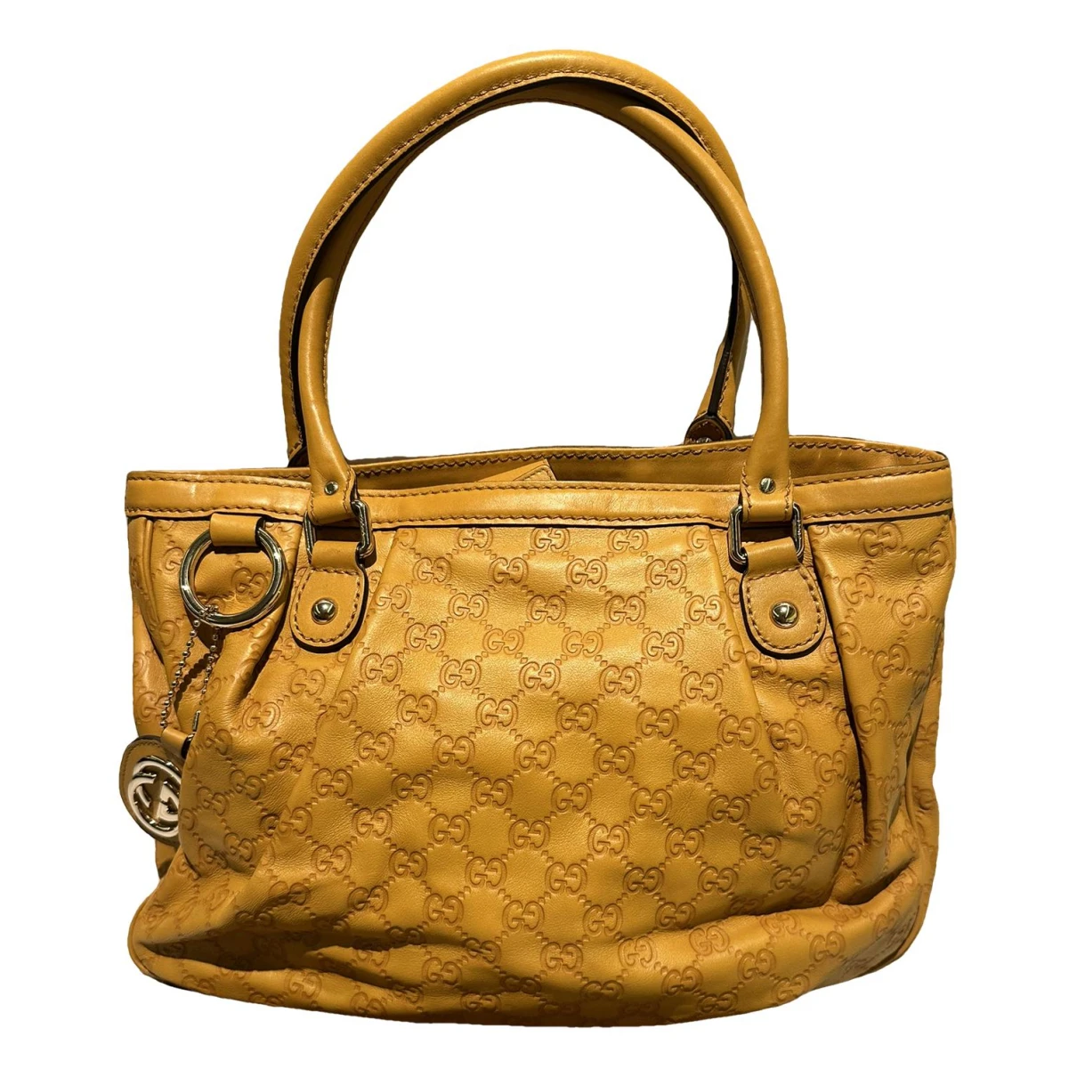 Pre-owned Gucci Sukey Leather Tote In Yellow