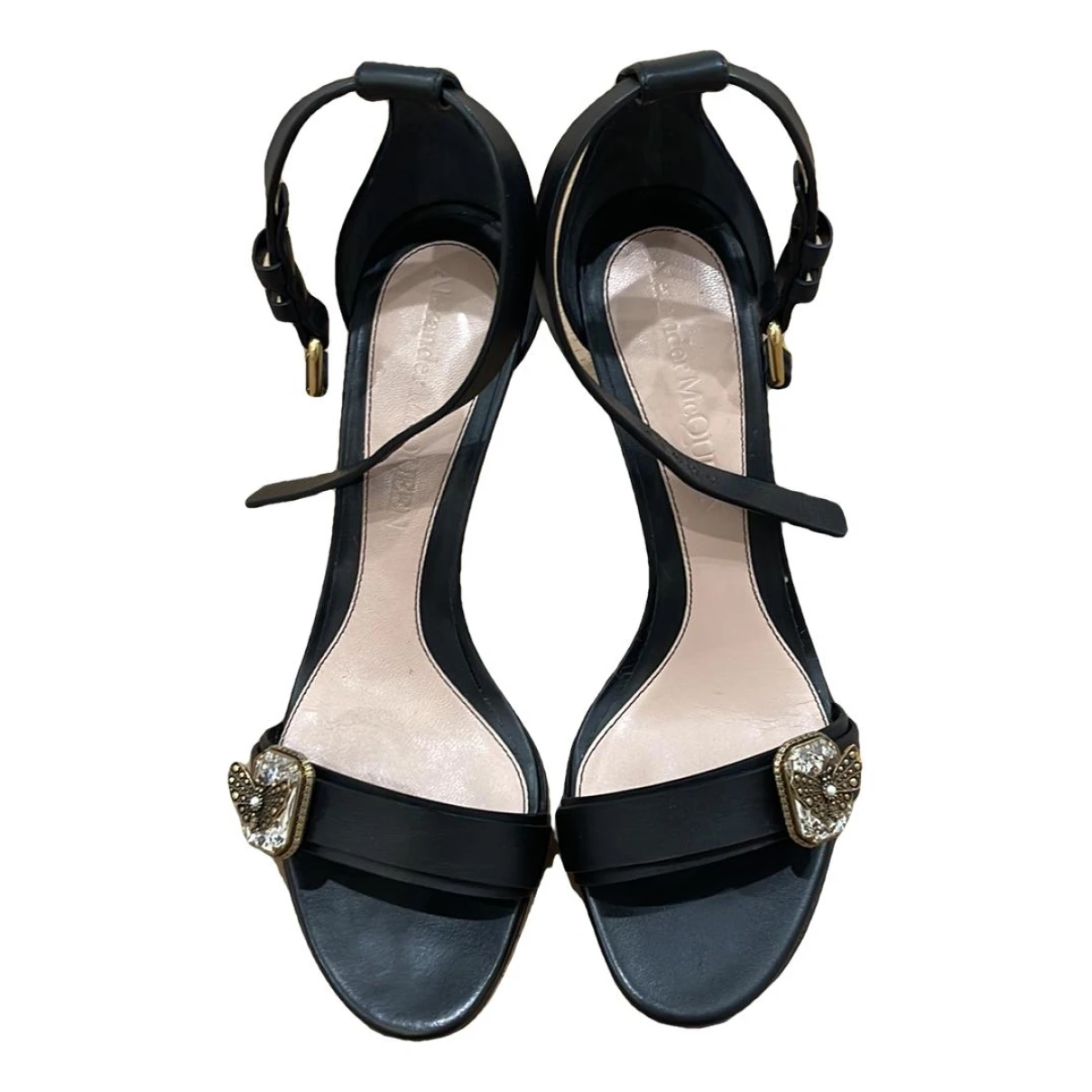 Pre-owned Alexander Mcqueen Leather Sandal In Black