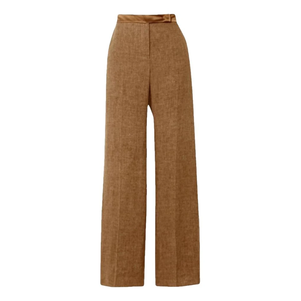 Pre-owned Max Mara Linen Large Pants In Brown