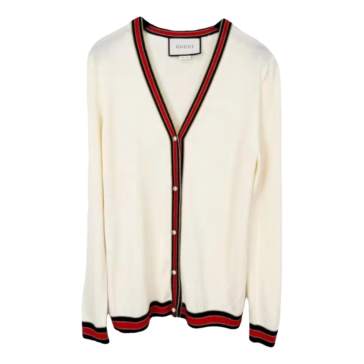 Pre-owned Gucci Wool Cardigan In White