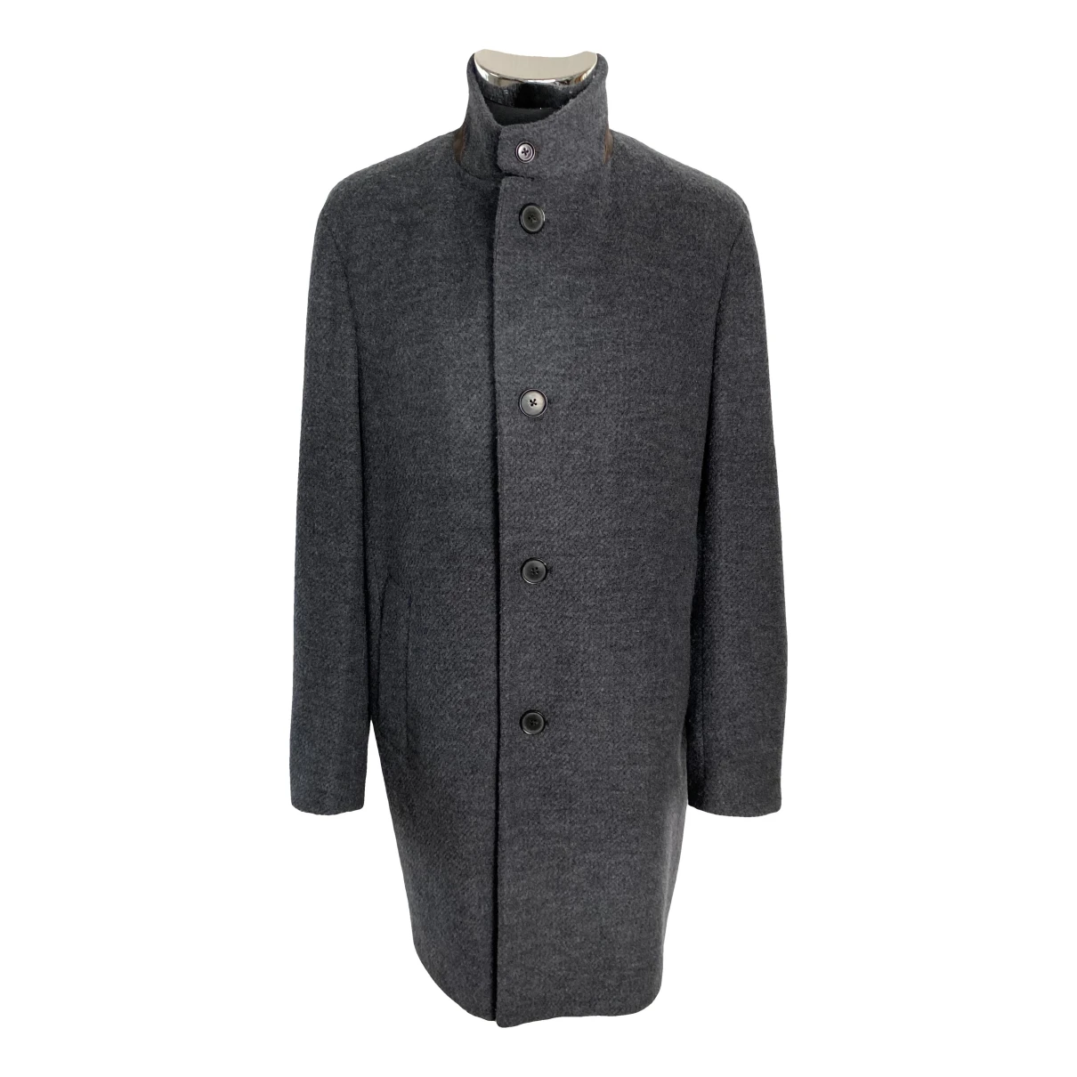 Pre-owned Zegna Wool Coat In Anthracite