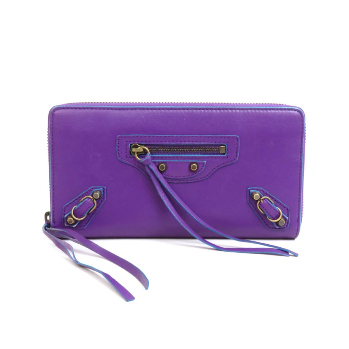 Pre-owned Balenciaga Leather Wallet In Purple