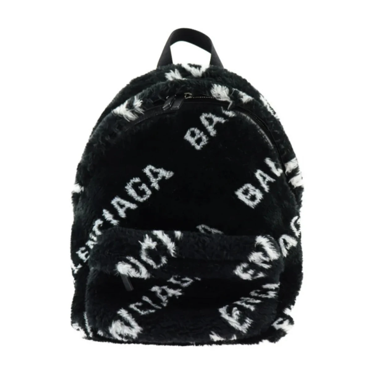 Pre-owned Balenciaga Day Faux Fur Bag In Black