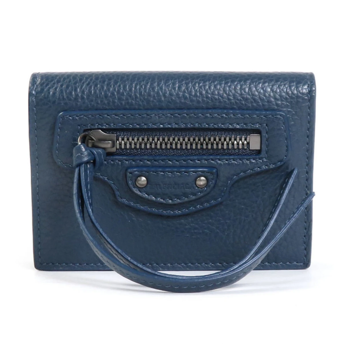 Pre-owned Balenciaga Leather Wallet In Navy