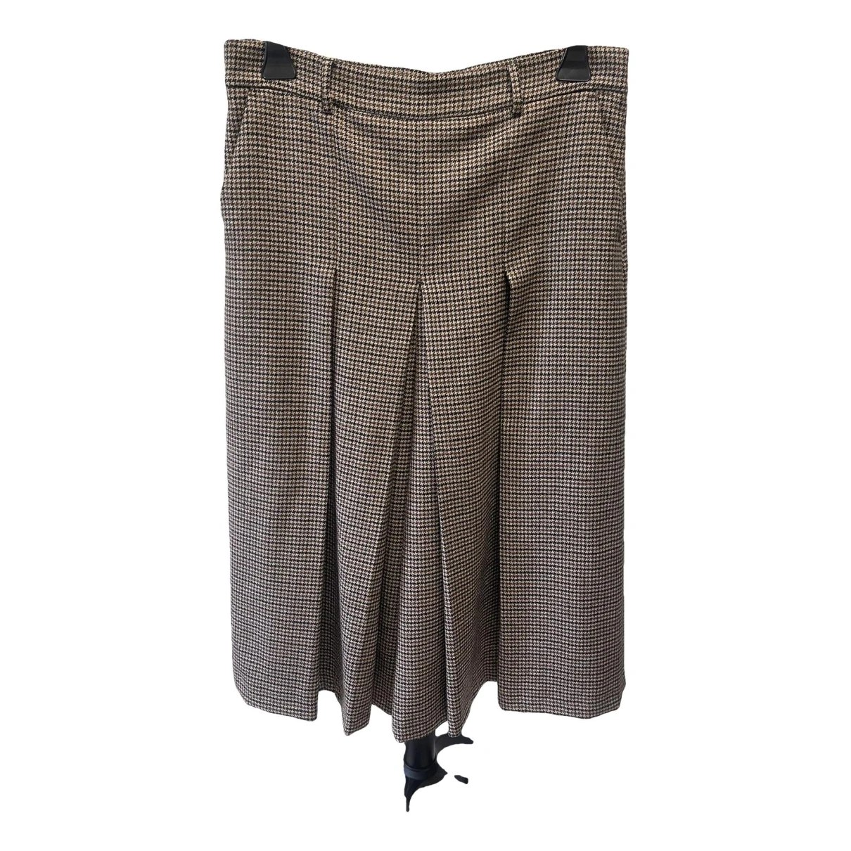 Pre-owned Max Mara Wool Large Pants In Brown
