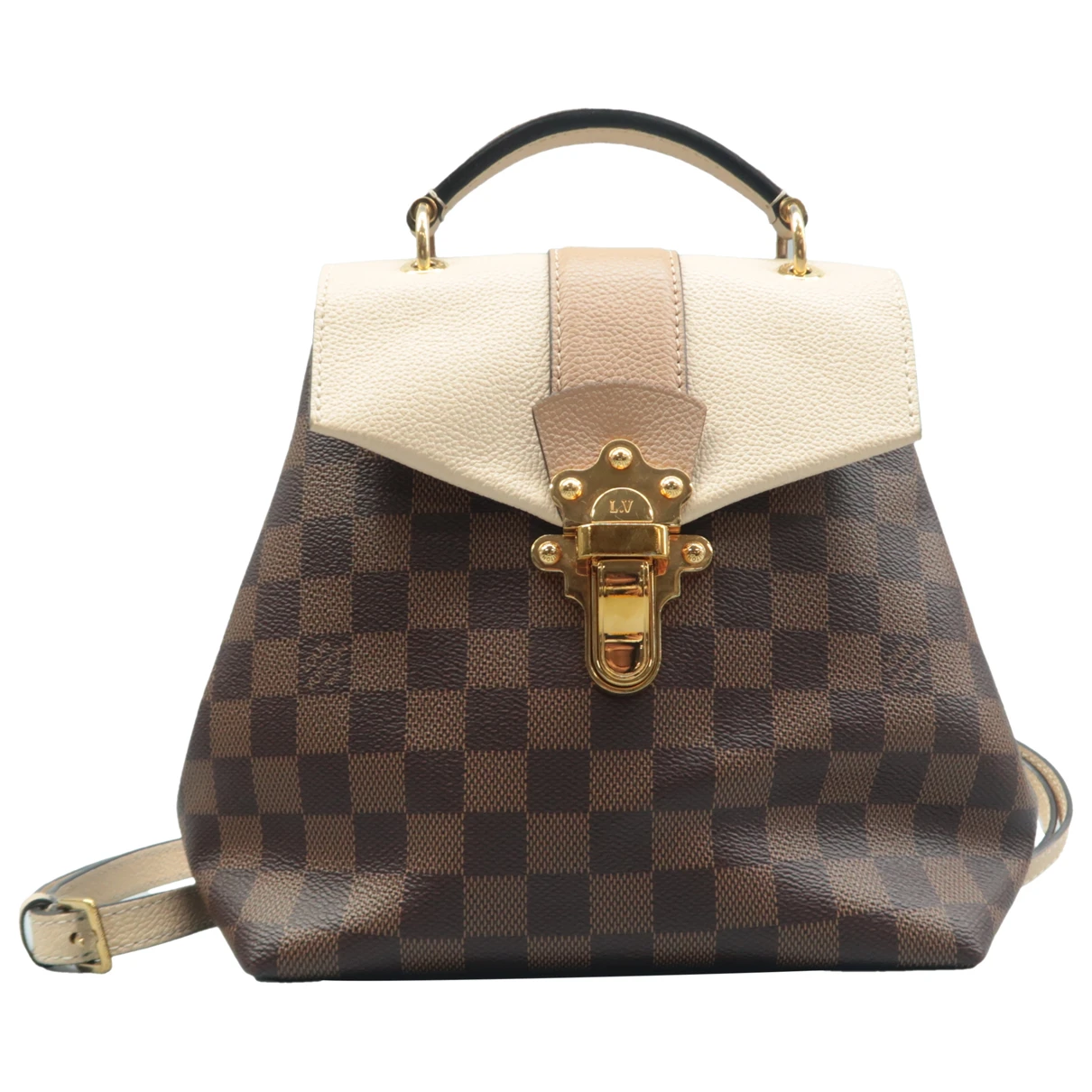 Pre-owned Louis Vuitton Clapton Leather Backpack In Brown