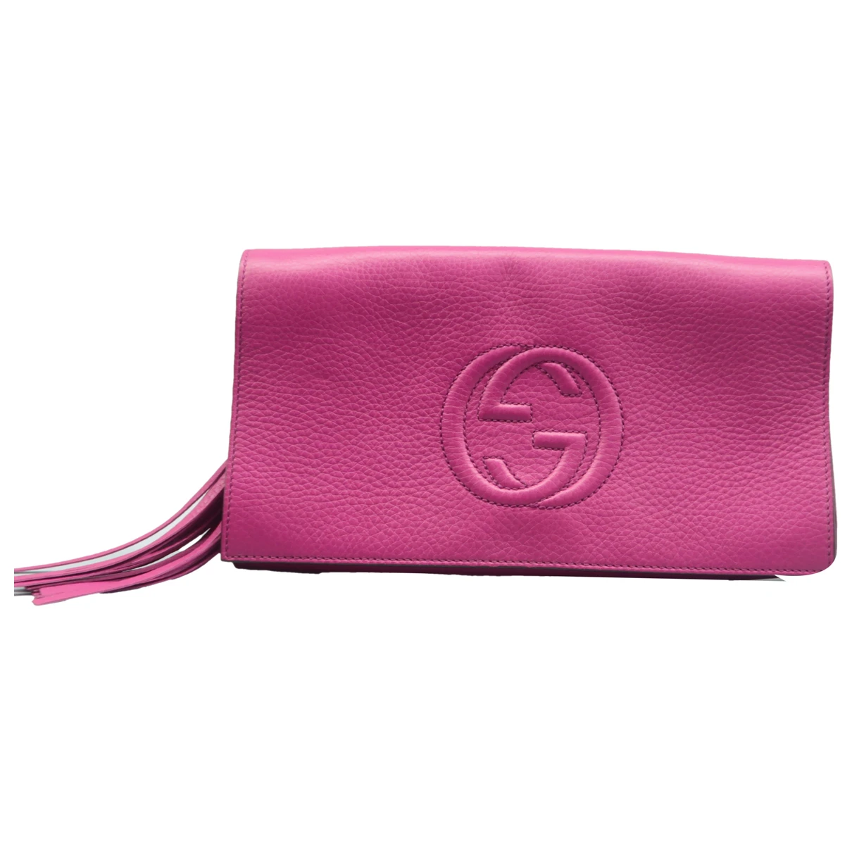Pre-owned Gucci Soho Leather Clutch Bag In Pink