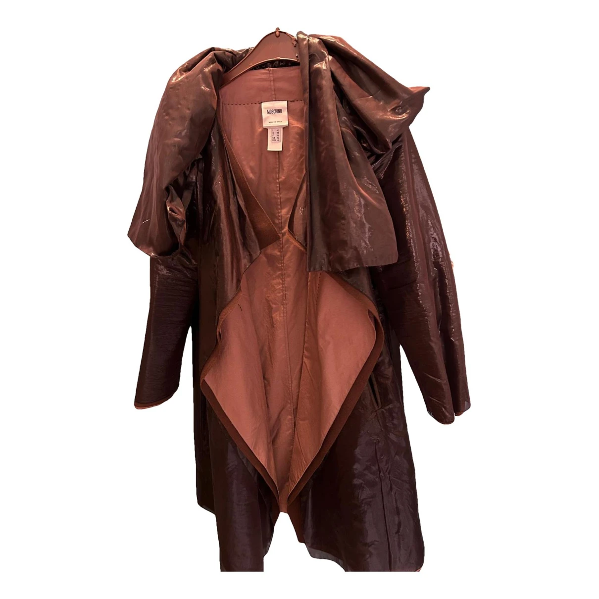 Pre-owned Moschino Trench Coat In Brown