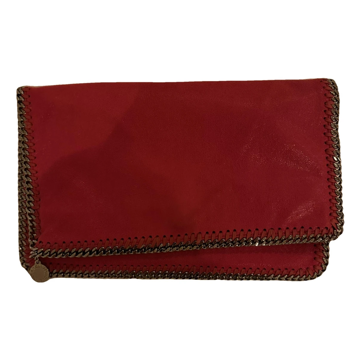 Pre-owned Stella Mccartney Falabella Cloth Clutch Bag In Red