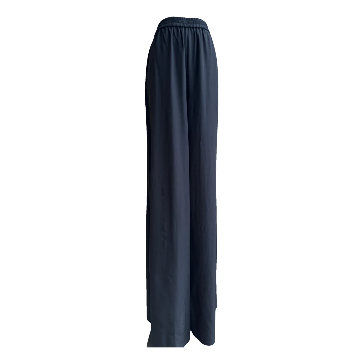 Pre-owned Max Mara Silk Large Pants In Black