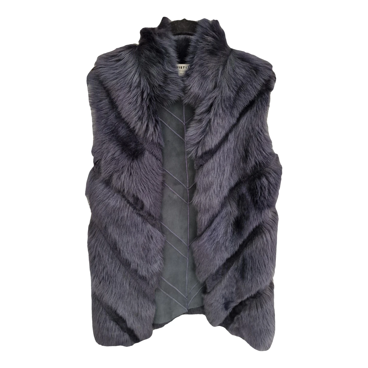 Pre-owned Whistles Shearling Jacket In Navy