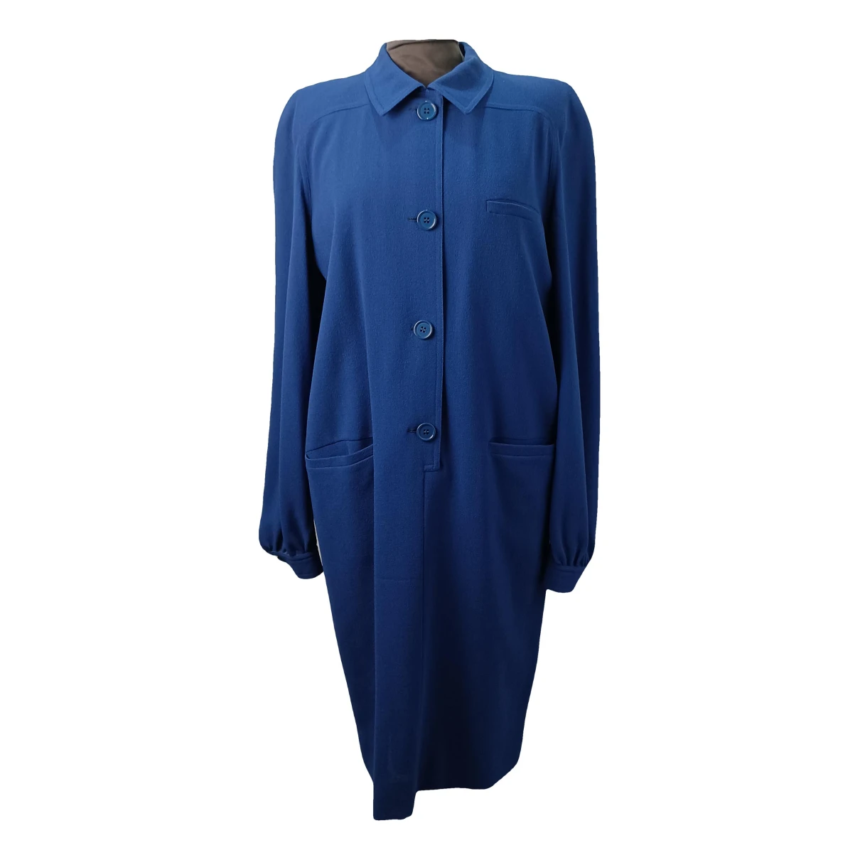 Pre-owned Valentino Wool Dress In Blue