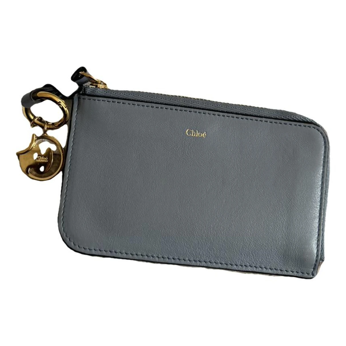 Pre-owned Chloé Leather Card Wallet In Blue