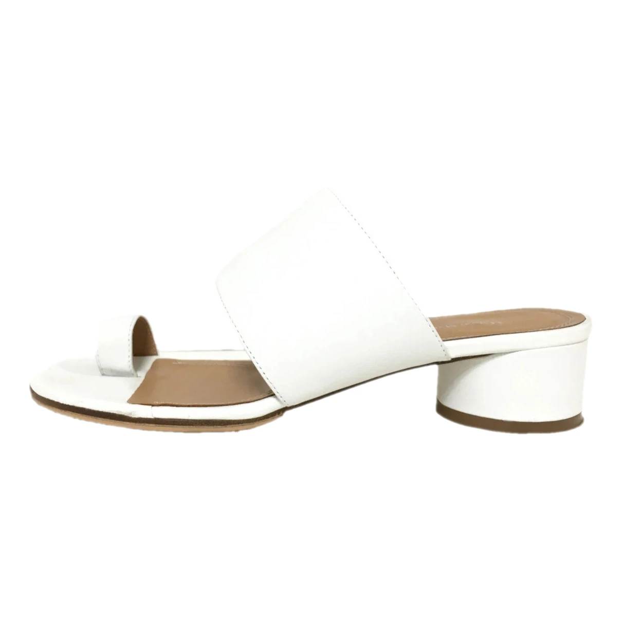 Pre-owned Maison Margiela Leather Sandals In White
