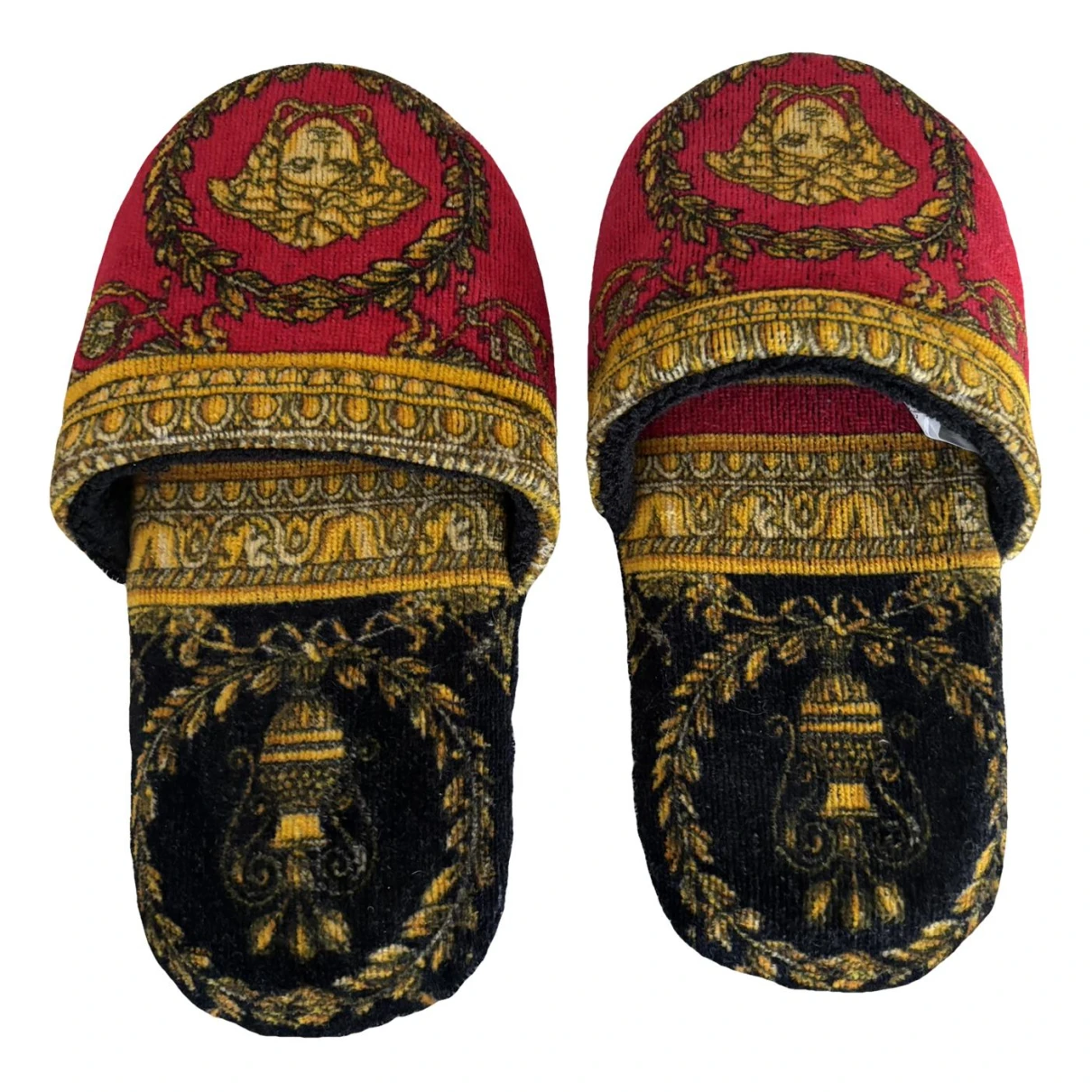 Pre-owned Versace Cloth Mules & Clogs In Red