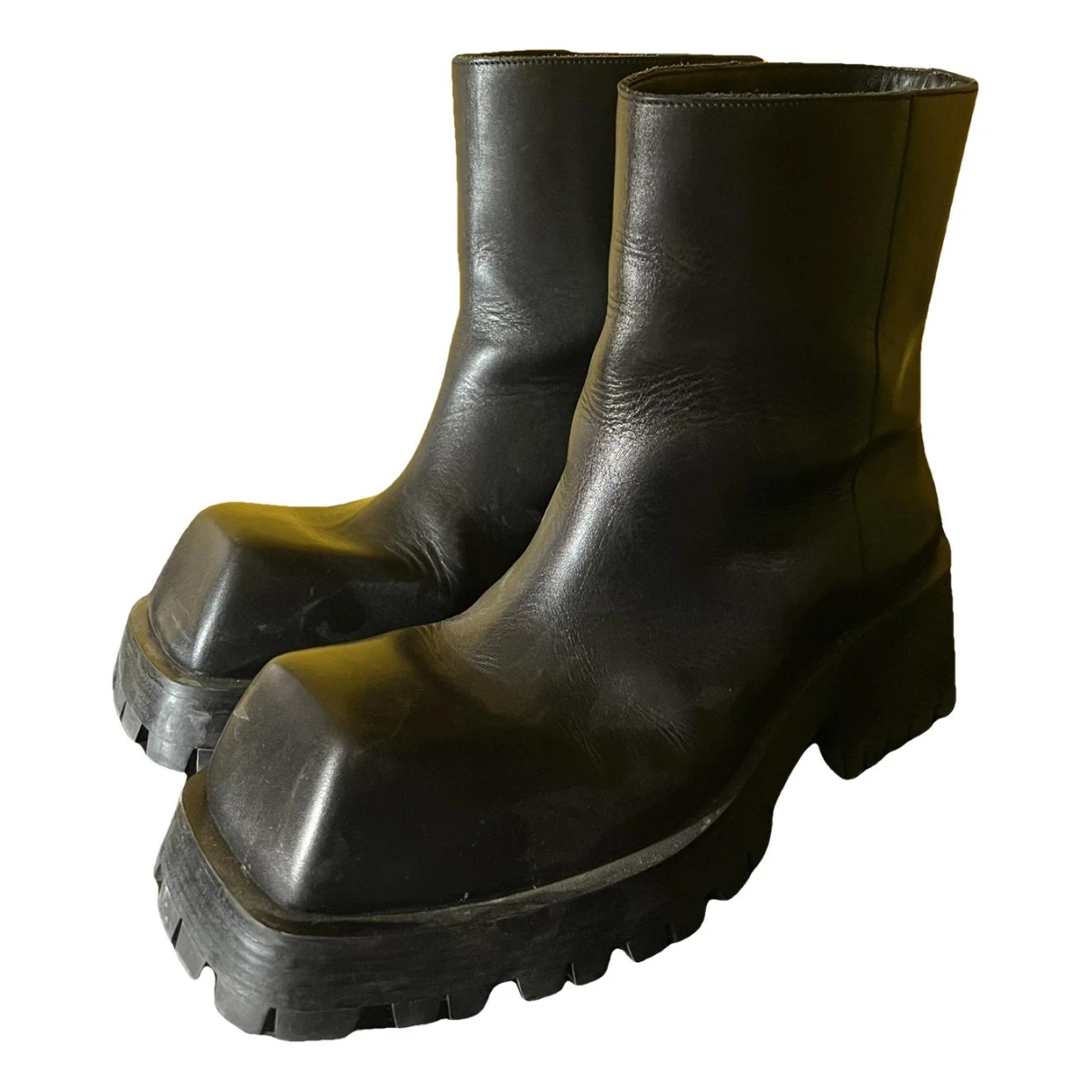 Pre-owned Balenciaga Leather Boots In Black