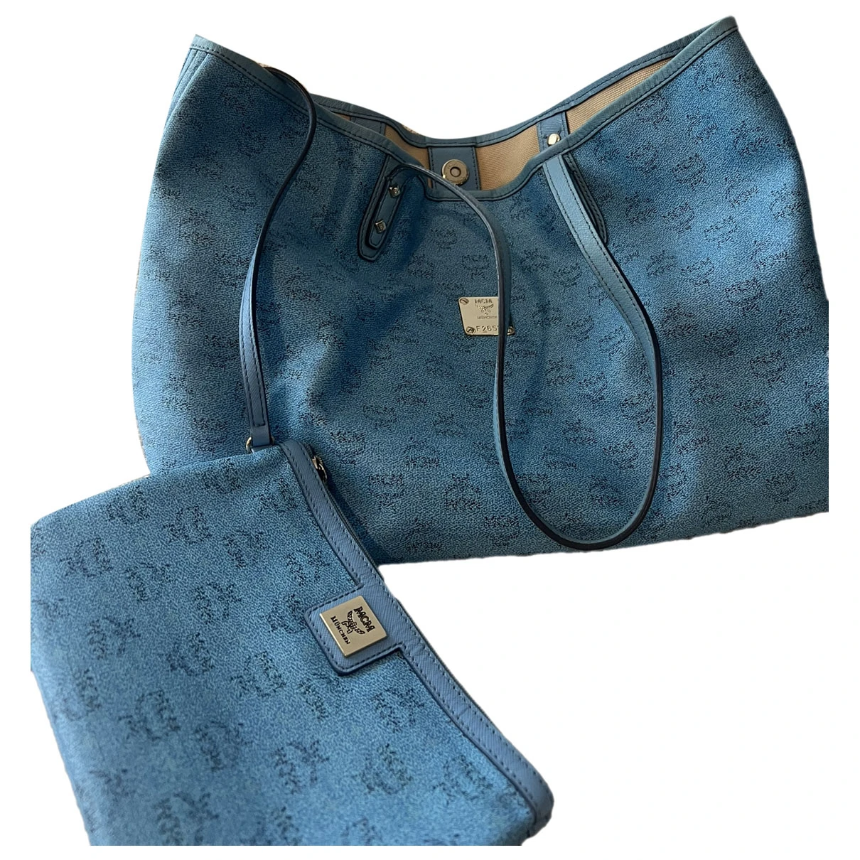 Pre-owned Mcm Leather Tote In Blue