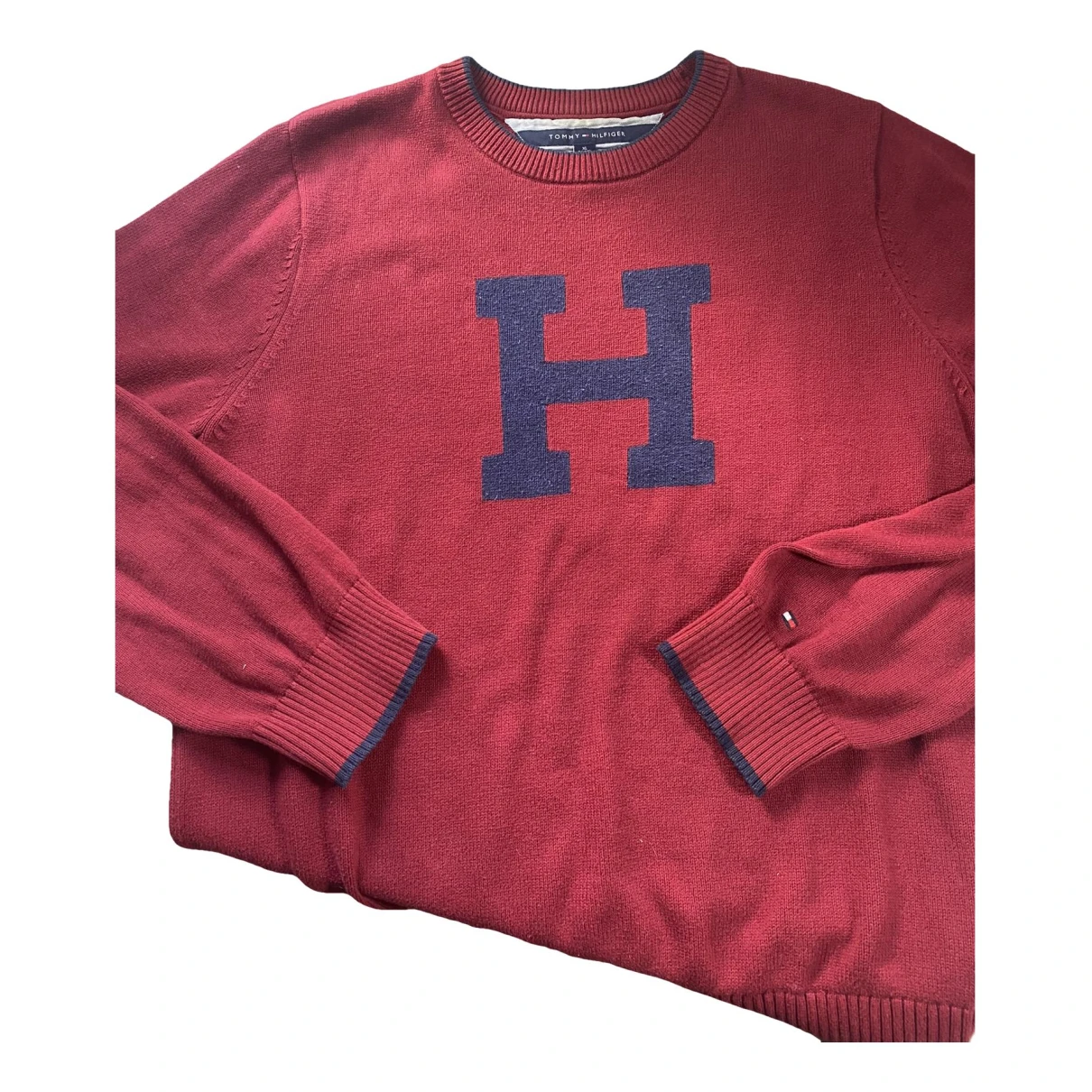 Pre-owned Tommy Hilfiger Pull In Burgundy