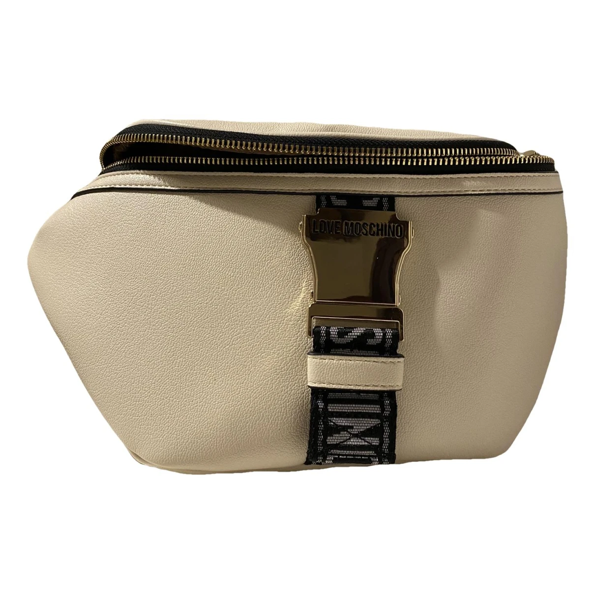 Pre-owned Moschino Love Leather Handbag In Beige