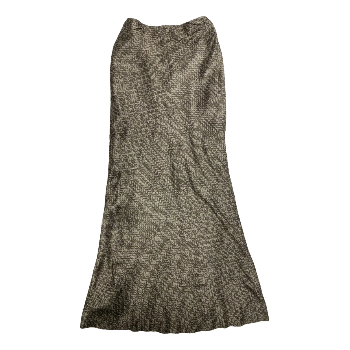 Pre-owned Dries Van Noten Silk Maxi Skirt In Brown