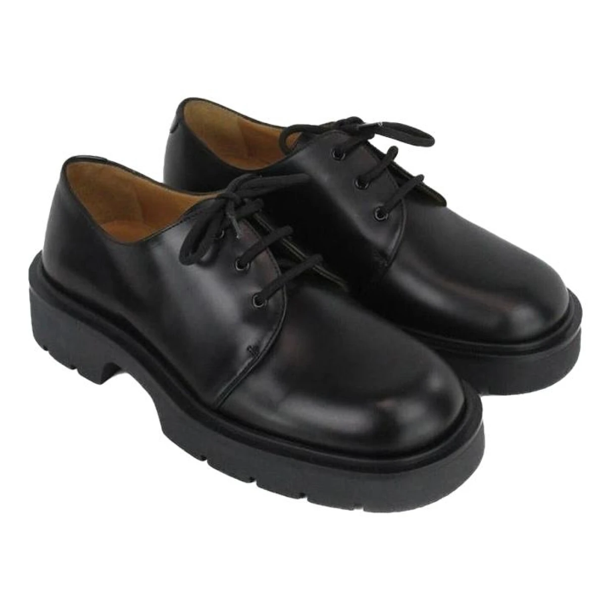 Pre-owned Sandro Leather Lace Ups In Black