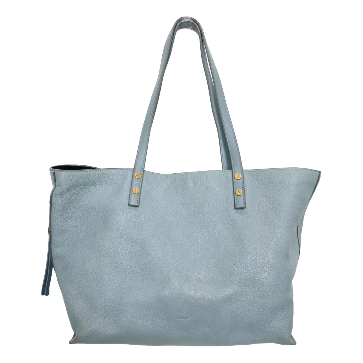 Pre-owned Chloé Leather Tote In Blue