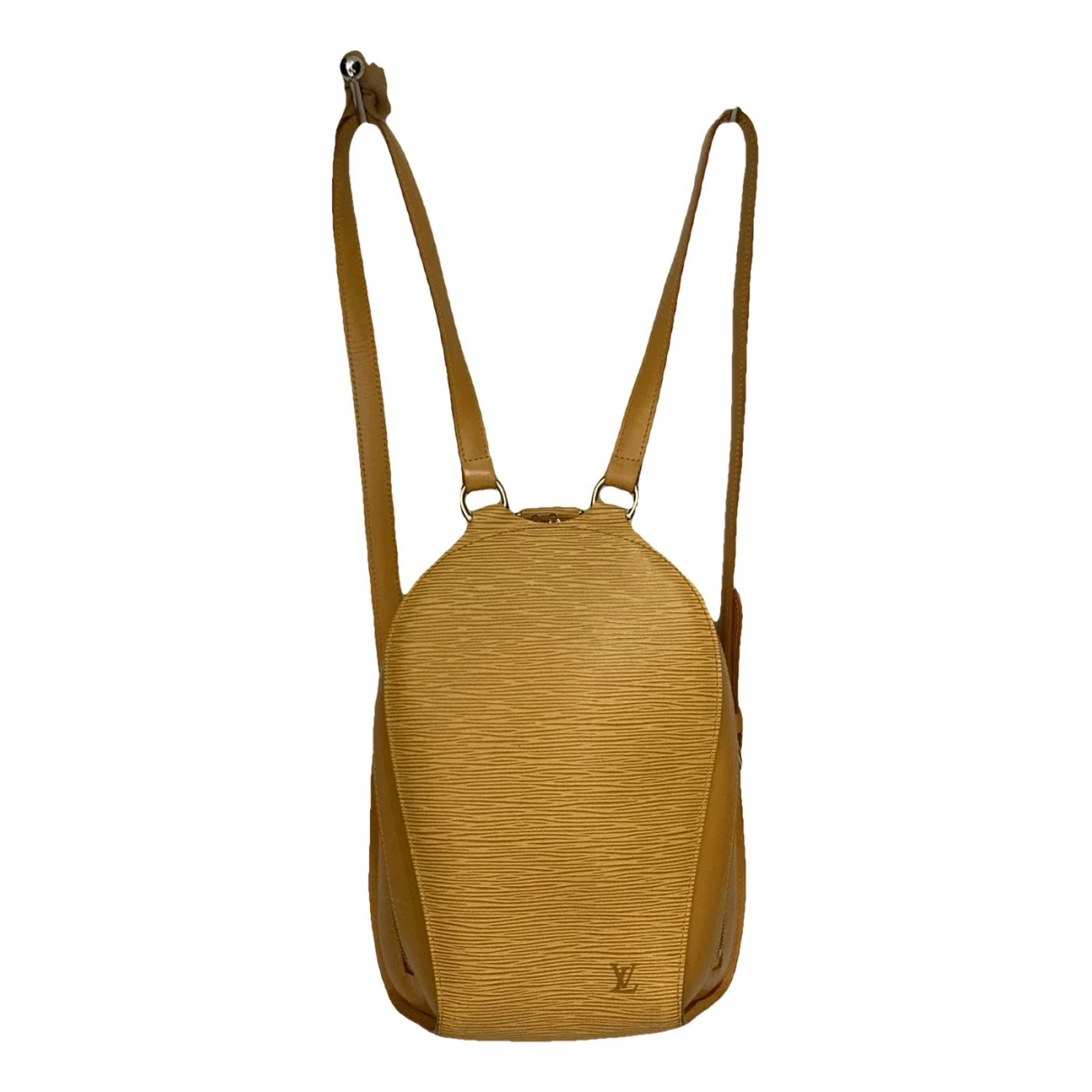 Pre-owned Louis Vuitton Mabillon Leather Backpack In Yellow