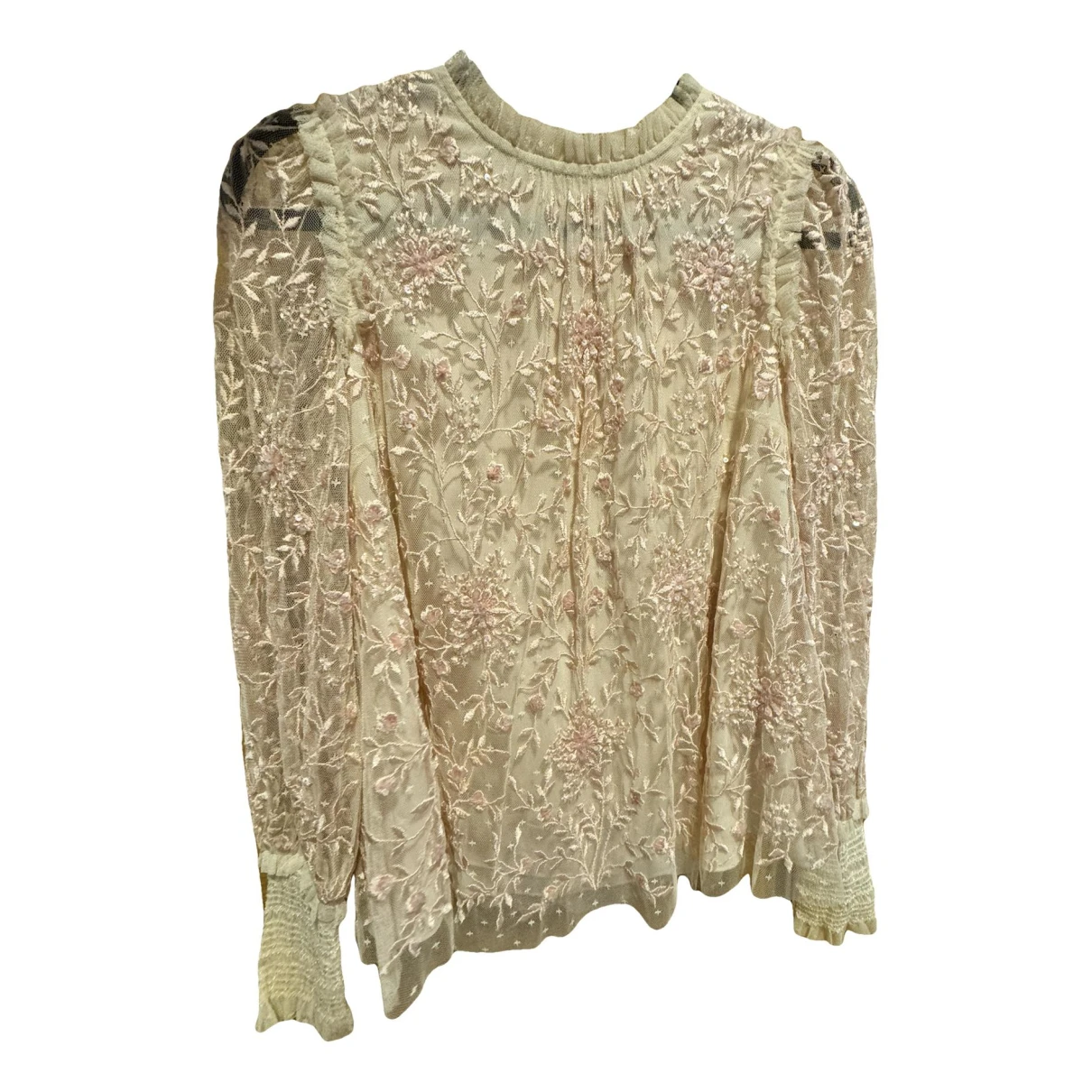 Pre-owned Needle & Thread Lace Blouse In Pink