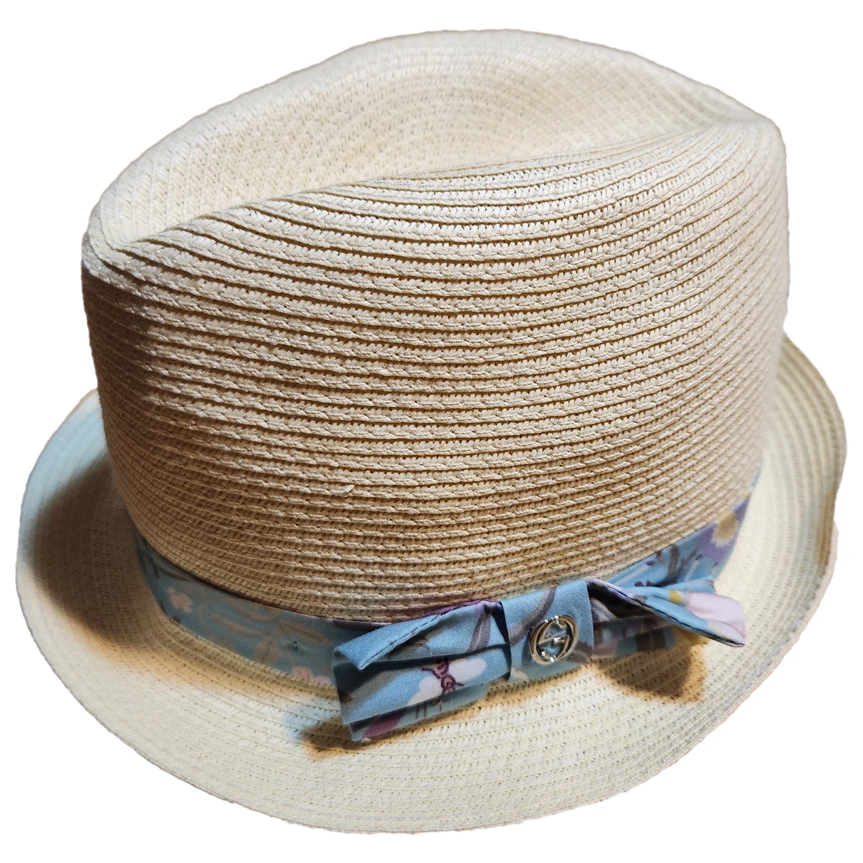 Pre-owned Gucci Linen Hat In White